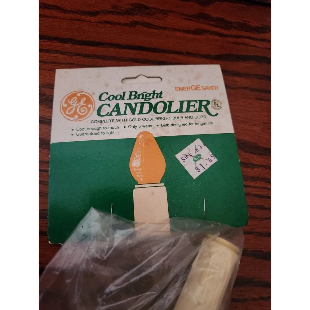NOS GE Cool‎ Bright Candolier Indoor Candle Light Clear, Holiday Christmas